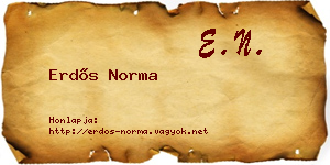Erdős Norma névjegykártya